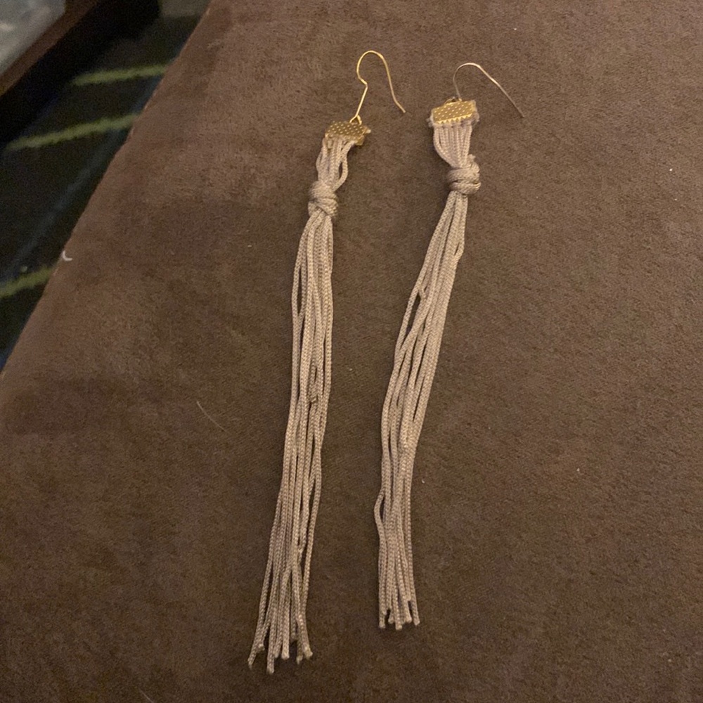 5" Tan Tassell Earrings
